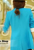 Women Suit Blazer Turn Back Cuff Jacket Candy Color S  