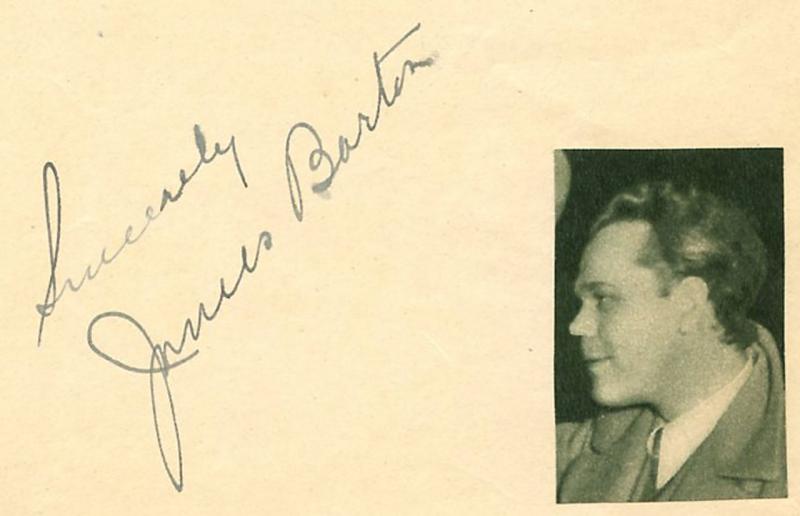 James Barton Vintage 1930s Original Signed Album Page Autographed 