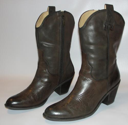Sexy Womens Brown Leather Guess Cowboy Western Boots Shoes Sz 9 5 M Wgnicolle