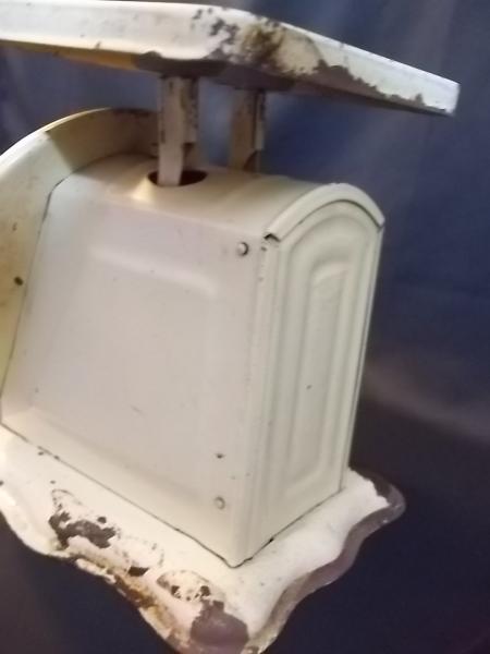 Vintage Antique Metal 30 lb Baby Nursery Cute Faces Scale Kitchen Scale Works