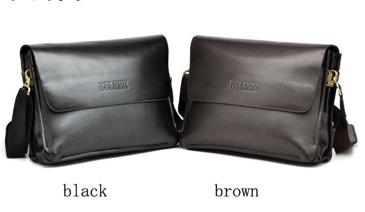 mans genuine leather messenger bag briefcase cross body shoulder 