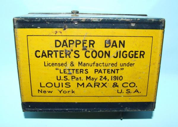1910 MARX DAPPER DAN COON JIGGER TIN WIND UP TOY & BOX  