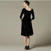 SZ 16-52 Long-Sleeved Vintage Style velvet  Slim dress TE002 plus1x-10x