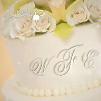 Monogram Silver Metal Wedding Cake Pick Topper OS  