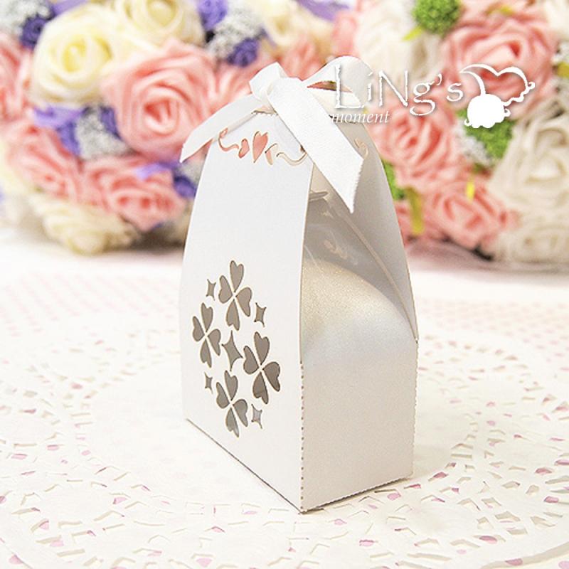 Box Bag Cut Out Hollow Design Wedding Party Gift Candy Favor Boxes with Ribbon