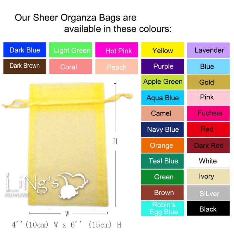 100 Pieces Sheer Organza Wedding Party Favor Decoration Gift Candy Pouch Bags