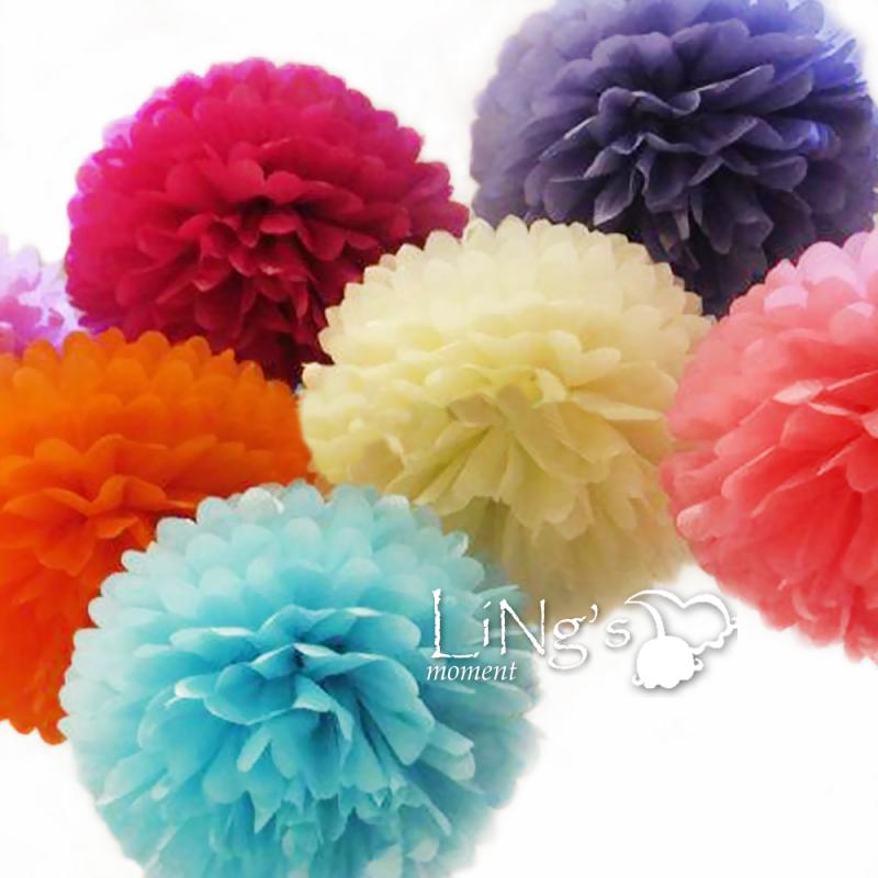 10pcs Wedding Tissue Paper Pom Poms Party Xmas Home Outdoor Flower Balls Decor