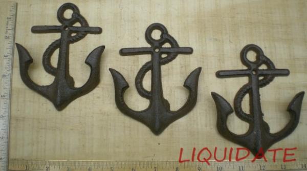 3 Anchor Coat Hooks Cast Iron Wall Decor Hook 5 1 2x4 5 Nautical Boat Anchors