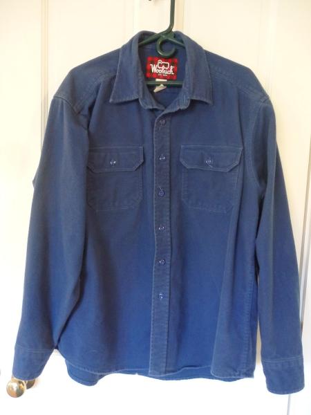 Men's 2XL Vintage Blue Chamois Woolrich Shirt Heavy Cotton Excellent ...