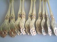Antique French Gilded Silver Tea Spoons 10/PS  