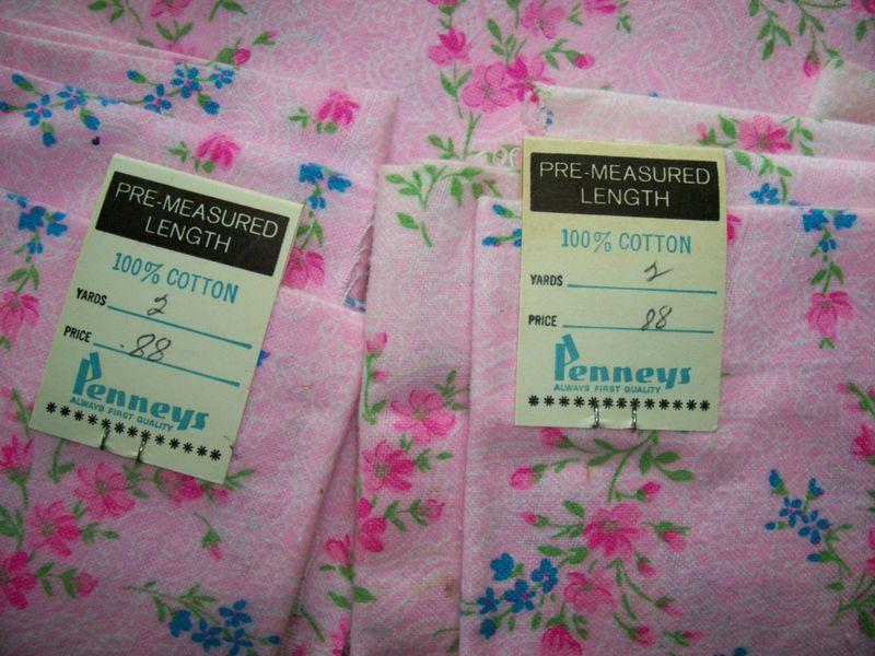 Vtg 60s 70s LOT JC PENNEYS UNUSED FLORAL FLANNEL FABRIC 6+ YDS Sewing 
