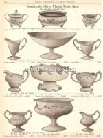 1910 Antique Silver Plate Fruit Berry Bowl Catalog Ad  