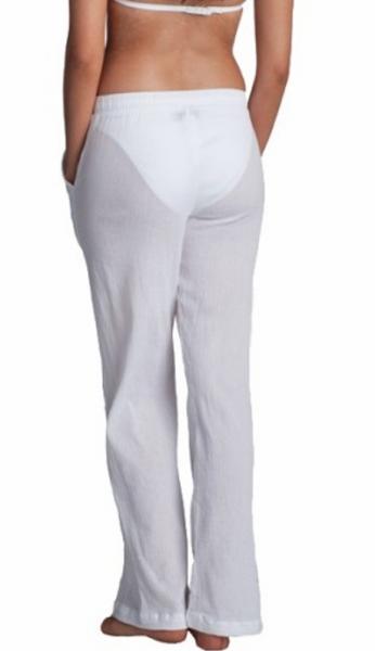 J Valdi White Cotton Gauze Swimsuit Cover Up Pants M Medium New