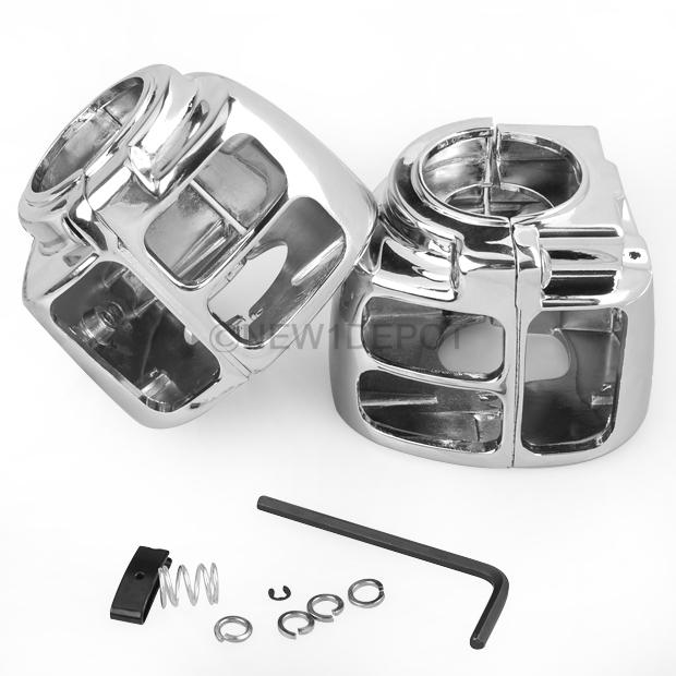 Chrome Switch Housings Cover for Harley Davidson Dyna Softail Sportster 1996 06