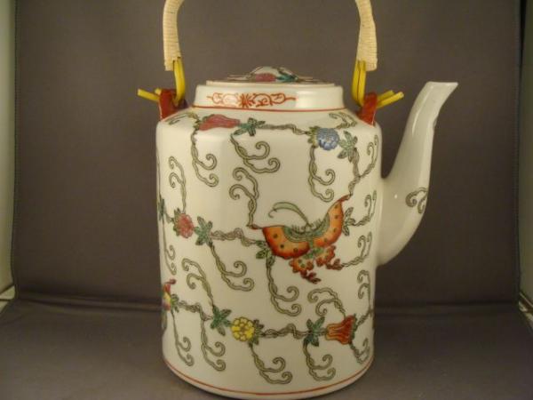 Chinese Hand Painted Butterflies Tea Kettle Tea Pot