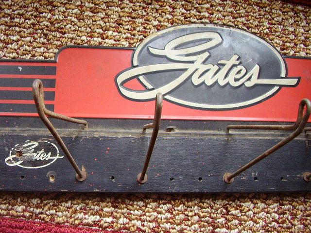 Vintage Metal Advertising Sign Auto Belts Gates Display Rack Gas Station