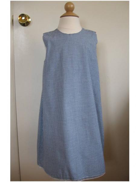 NWOT TRISH SCULLY Navy White Gingham Check Sheath Dress 5 Made in the 