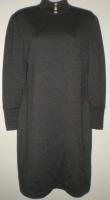 ST JOHN Collection DRESS 4 Charcoal Gray KNIT Eagle Crest BUTTONS 