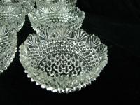 Set 9 Antique EAPG Hobnail Glass Crystal Fruit Bowls  