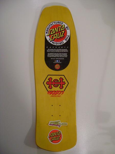 Santa Cruz Christian Hosoi Autographed Monk Skateboard Deck Yellow