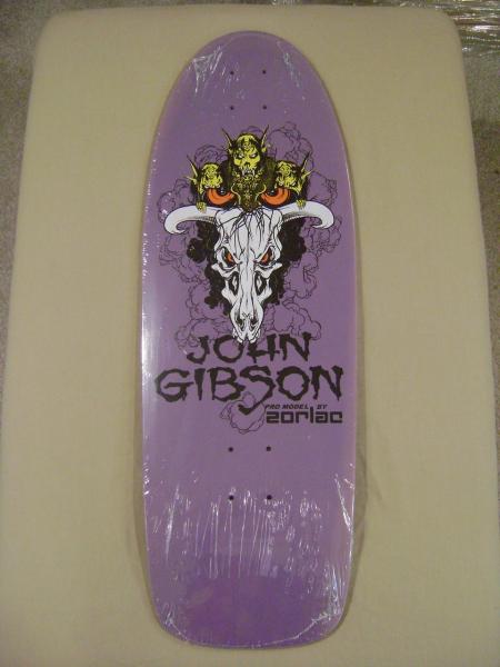Zorlac John Gibson Cow Skull Pig Skateboard Deck PUR