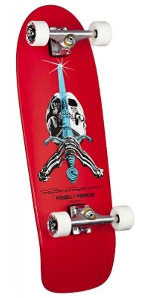   Peralta Ray Bones Rodriguez Skull and Sword COMPLETE Skateboard RED