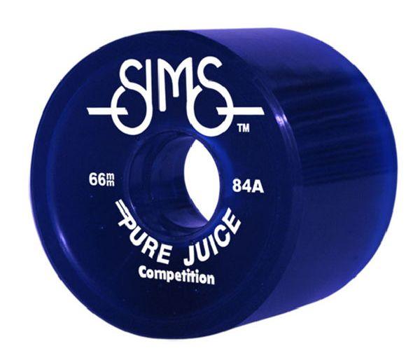 sims pure juice competition skateboard wheels 66mm 84a blue