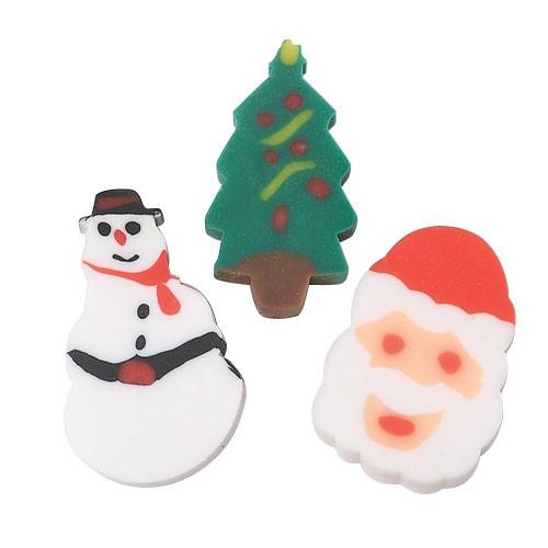 144 Christmas Mini Erasers Party Favors Santa Christmas Tree Snowman Bulk