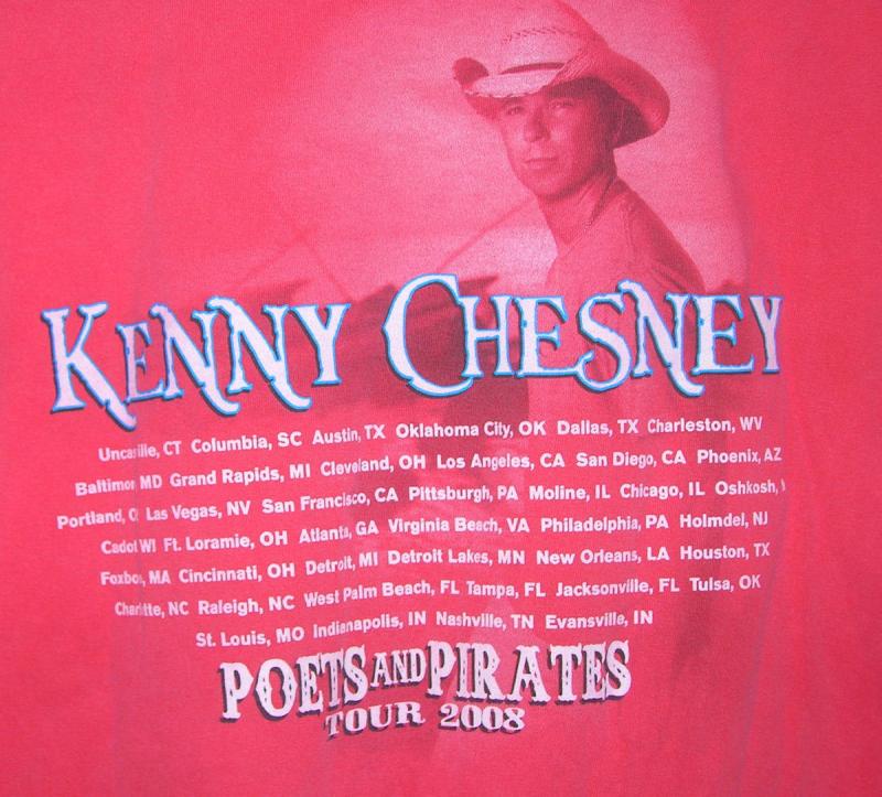 Official Kenny Chesney Poets and Pirates 2008 Tour T Shirt ~ Size 2XL