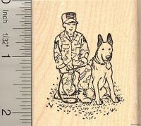 Military Dog Rubber Stamp H10405 Wm German Shepherd