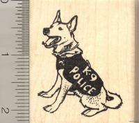 German Shepherd K 9 police dog rubber stamp H11011 WM  