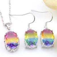 Gorgeous Rainbow Bi Colored Tourmaline Sterling Silver Plated Necklace Pendants