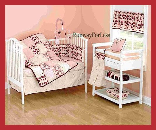 Beansprout Tallulah Tulip Pink 6 PC Crib Bedding Set
