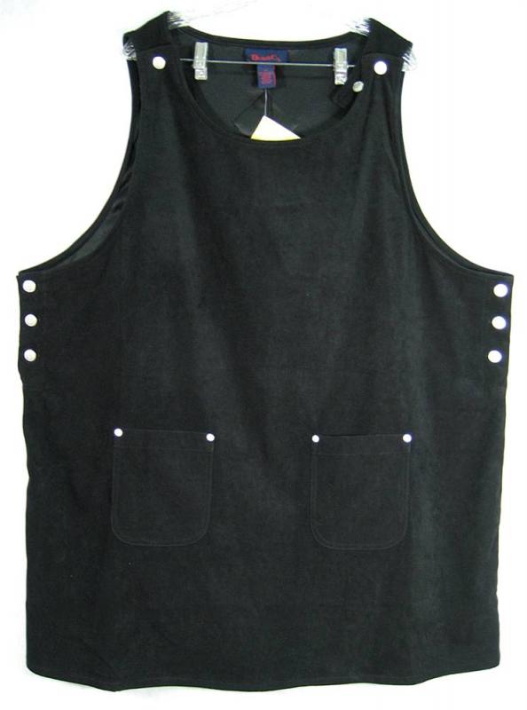 Women's Denim Co Short Black Jumper Dress Plus Size 3X Stretch  W62
