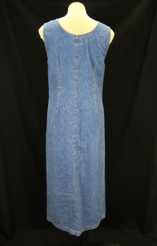 Women's Paul Harris Blue Denim modest Button Front Jumper Dress Sz XL Z39
