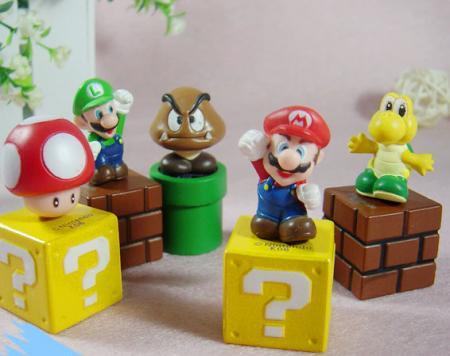 Super Mario Bros Brothers 5 Pcs PVC Figure Cake Topper