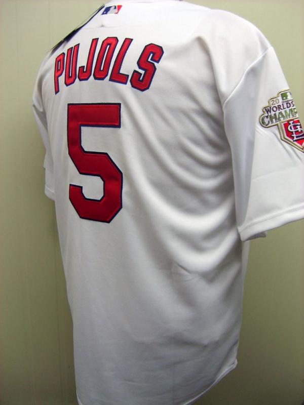 Albert Pujols St Louis Cardinals 5 2011 w s Champion Patch Home Jersey 