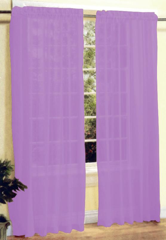 New 2 Pieces Sexy Sheer Voile Window Curtain Panel Set Light Purple
