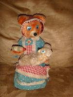 Vintage JAPAN Mother BEAR Feeding BABY ~ Battery Operated Tin Toy 