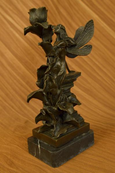 Original Aldo Vitaleh Fairy Angel Bronze Marble Statue Sculpture Art 