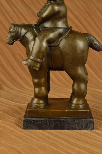 Fernando Botero Bronze Man on Horse Modern Art Figurine