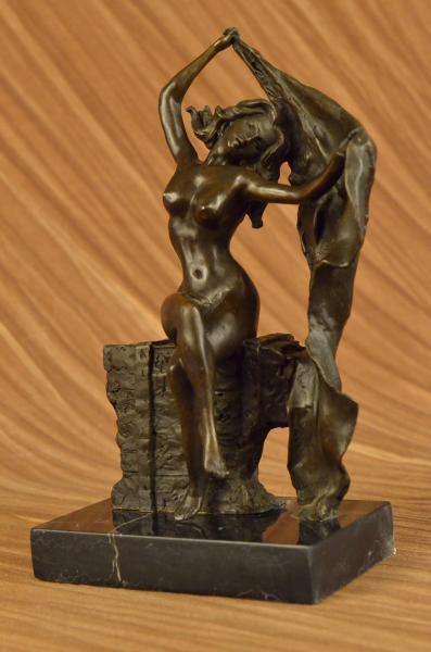 Female Bronze Nude Figurine Statue Naked Classic Lady Art 