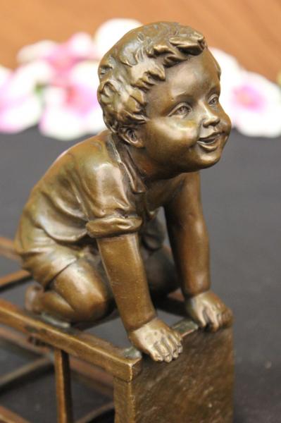 Bronze Sculpture Vienna Signed Children Statue Art Deco Figurine 