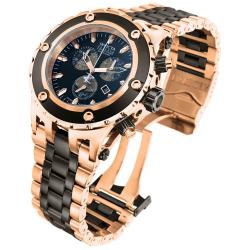   Rose Gold Tone and Black Ion Plated Chrono Watch 843836052146  