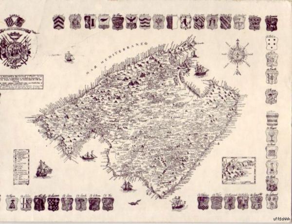 Mapa Antiguo de Mallorca Majorca Map Spain