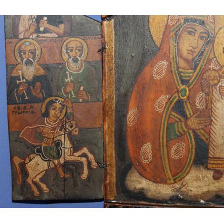 VINTAGE HAND PAINTED ICON TRIPTYCH VIRGIN MARY AND CHRIST CHILD | eBay