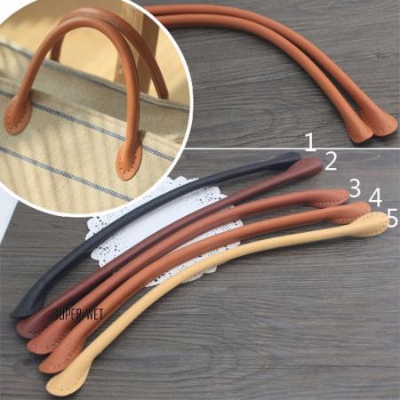 2 X Replacement Faux Leather Bag Handles Strap DIY Sew On Black/Brown 38cm New | eBay