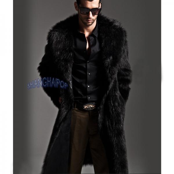Mens Faux Fur Parka Coat Winter Warm Luxury Long Jacket Outerwear ...