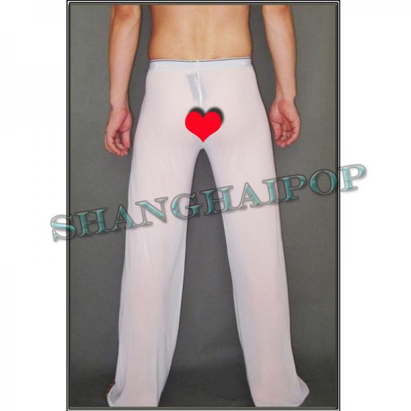 Mens Sexy Mesh See-through Trousers Sheer Yoga Long Casual Pants Lounge ...