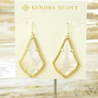 NWT Kendra Scott Alex Drop Earrings in Ivory Mother of Pearl Gold